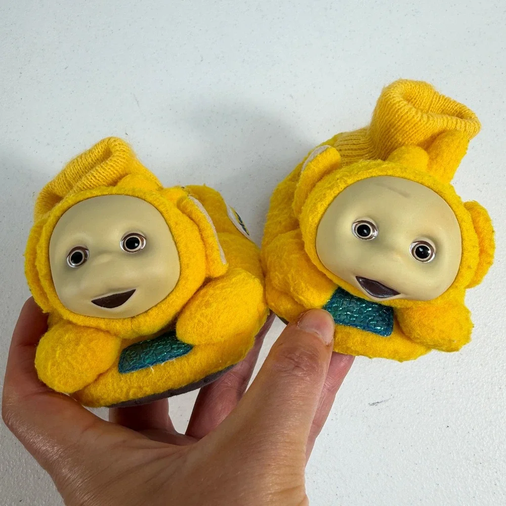 Teletubbies Toddler 3-4 Slippers Laa-Laa Vintage Plush Non-Slip Bootie Yellow